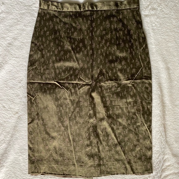 Vintage Jacquard Satin Pencil Skirt - Picture 2 of 8
